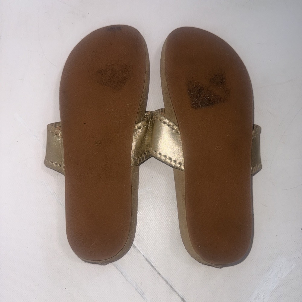 Jack Rogers Jacks Comfort Metallic Gold Preppy Country Club Thong Sandals Size 6 - Picture 9 of 10